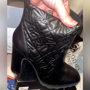 Karl Lagerfeld Black Embossed Heeled Boots